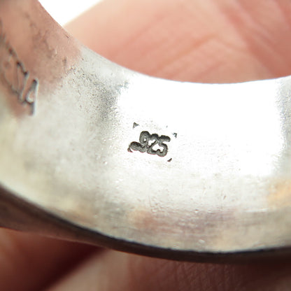 LOIS HILL 925 Sterling Silver Vintage Granulated Scroll Oxidized Ring Size 8.25