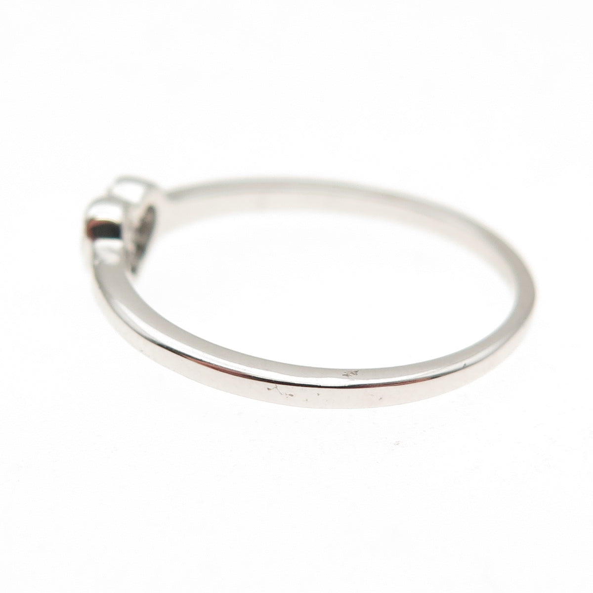 925 Sterling Silver Round-Cut C Z Heart Ring Size 8