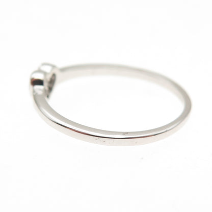 925 Sterling Silver Round-Cut C Z Heart Ring Size 8