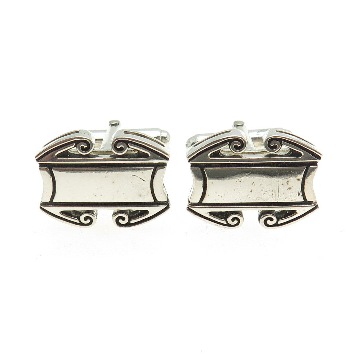 925 Sterling Silver Vintage Engravable Ornate Cufflinks