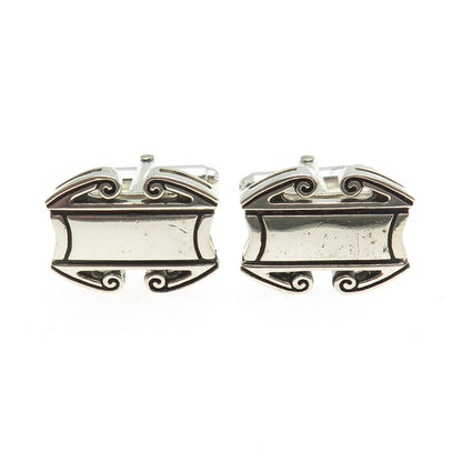 925 Sterling Silver Vintage Engravable Ornate Cufflinks