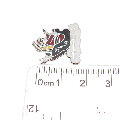 Danecraft Sterling Silver Antique Art Deco Enamel Santa's Sleigh Mini Pendant