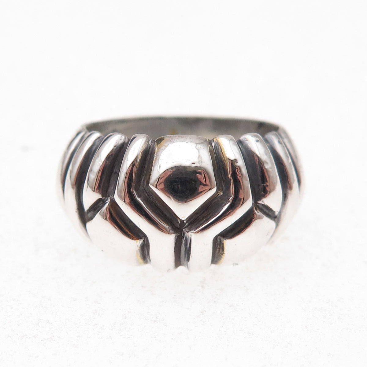Bogart 925 Sterling Silver Vintage 1988 London Modernist Oxidized Ring Size 6.75