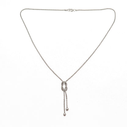 Annika Witt 925 Sterling Silver Italy Love Knot Spiga Chain Necklace 16"