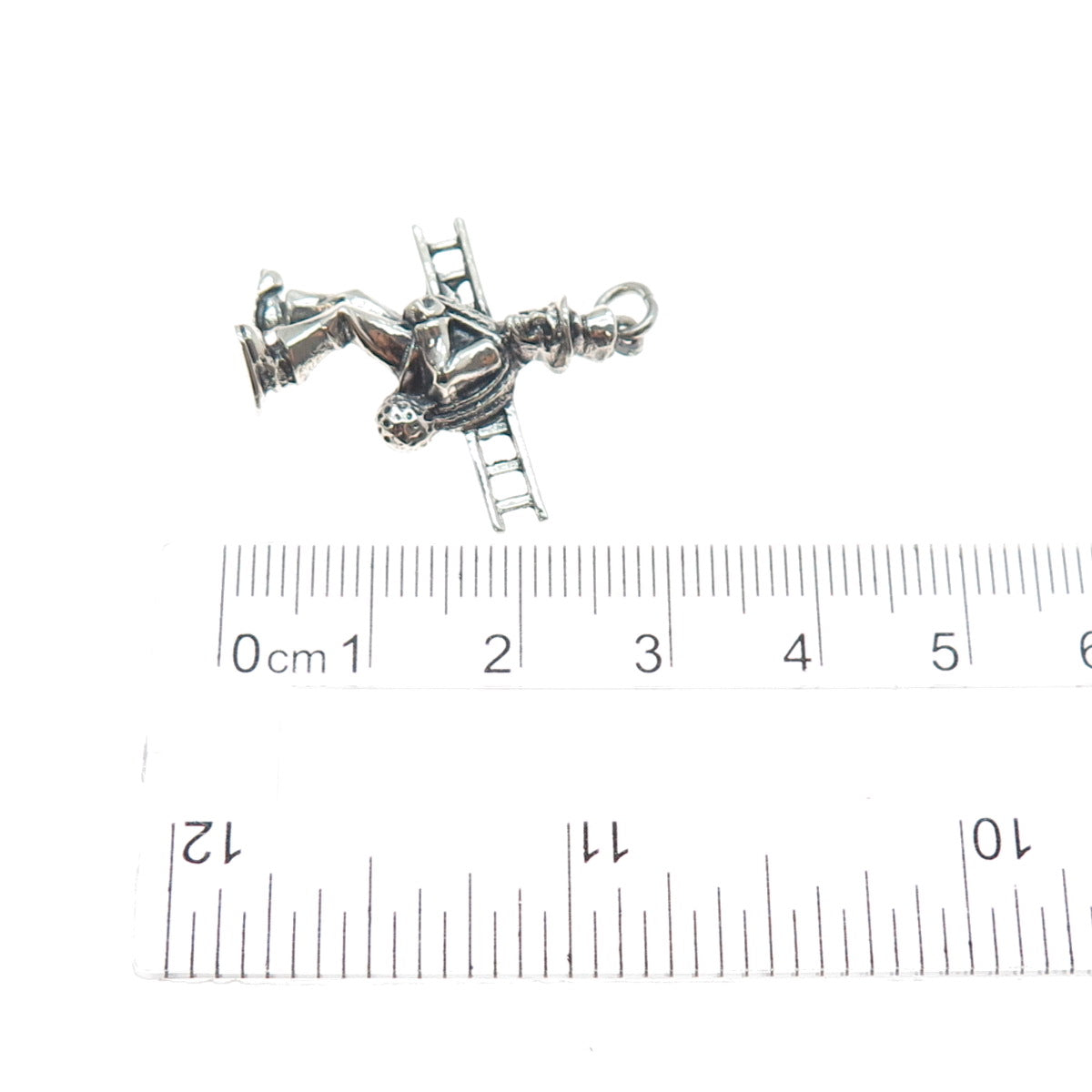 835 Silver Vintage European Chimney Sweep Oxidized Charm Pendant