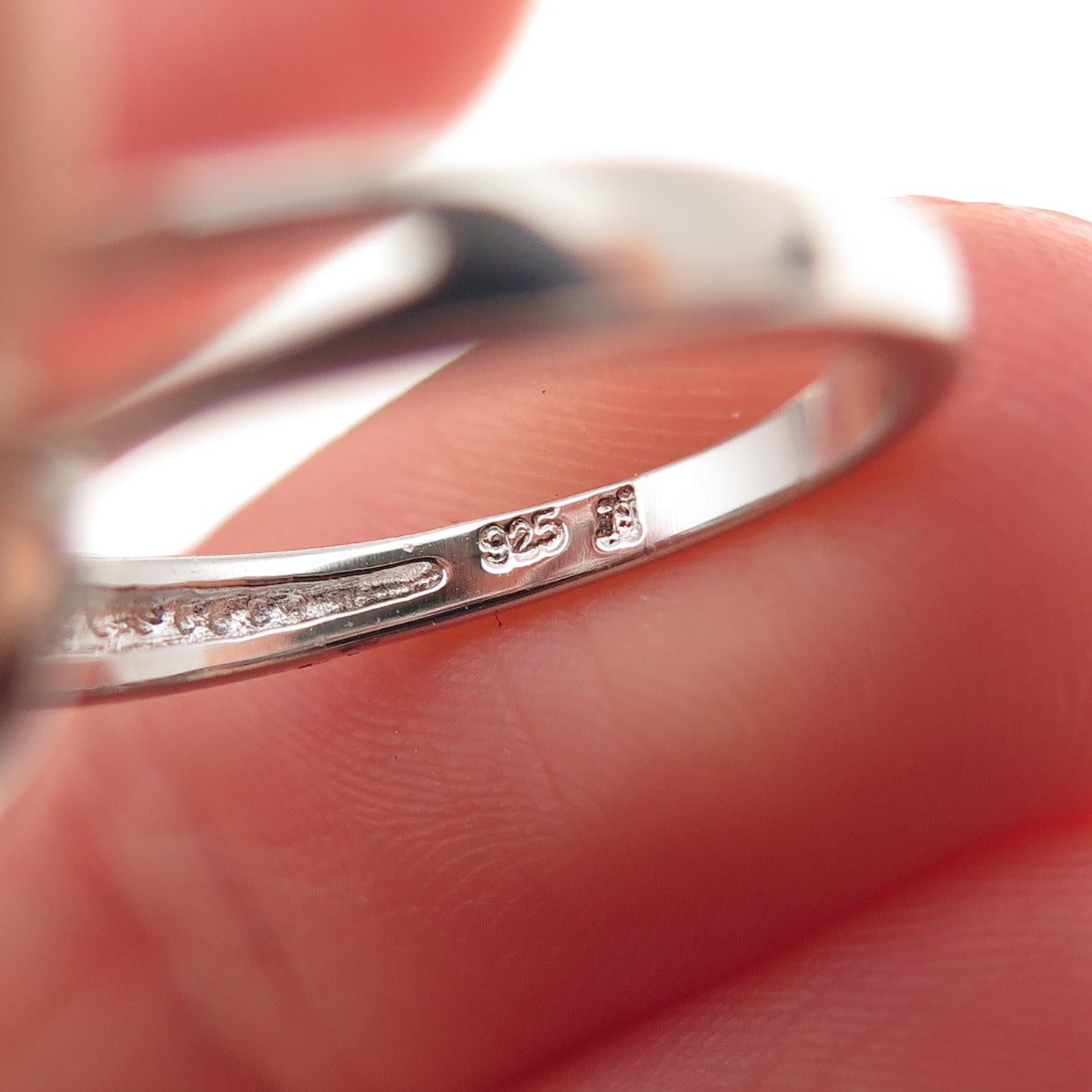 925 Sterling Silver Real Round-Cut Diamond Fleur de Lis Ring Size 6