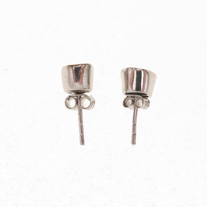 925 Sterling Silver Real Rose-Cut Canary Diamond Stud Earrings