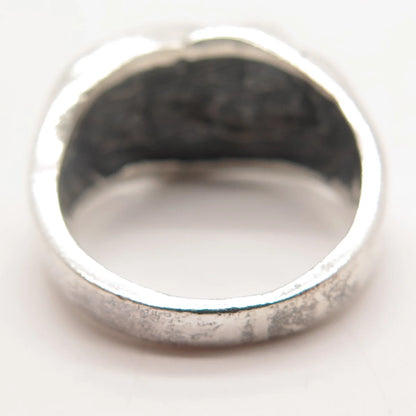 925 Sterling Silver Vintage Ribbed Ring Size 7.75