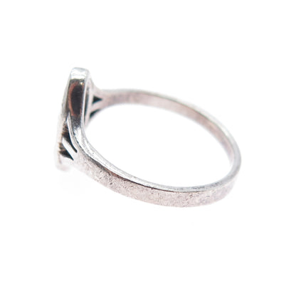 925 Sterling Silver Vintage SS Monogram Oxidized Ring Size 7.75