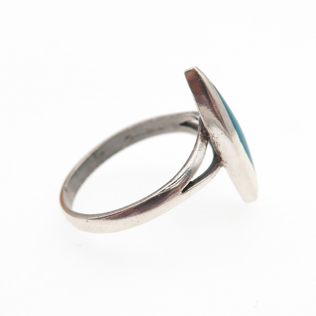 Old Pawn 925 Sterling Silver Vintage Southwestern Bisbee Turquoise Ring Size 6