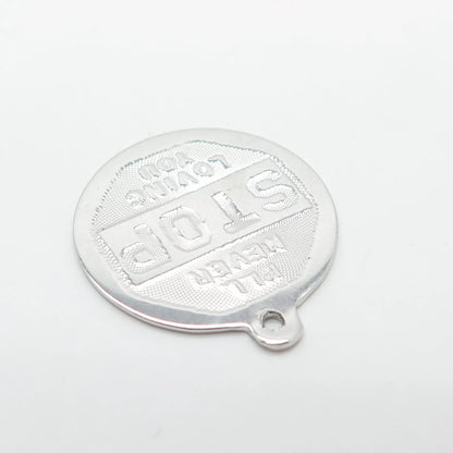 925 Sterling Silver Vintage Jeanor "I'll Never Stop Loving You" Pendant