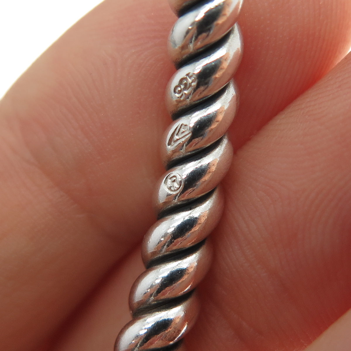 SILPADA 925 Sterling Silver Vintage Twisted Bangle Bracelet 8.25"