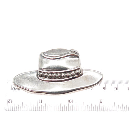 925 Sterling Silver Vintage Fedora Hat Pin Brooch