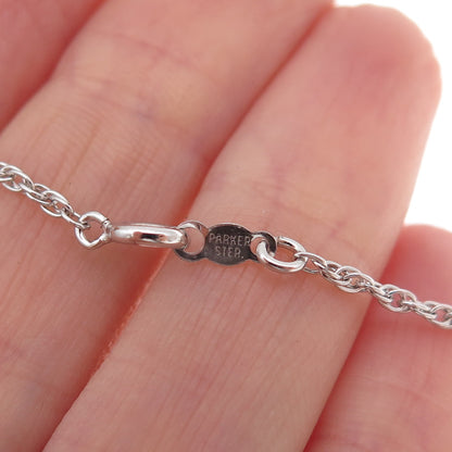 Parker 925 Sterling Silver Vintage Singapore Chain Necklace 18"