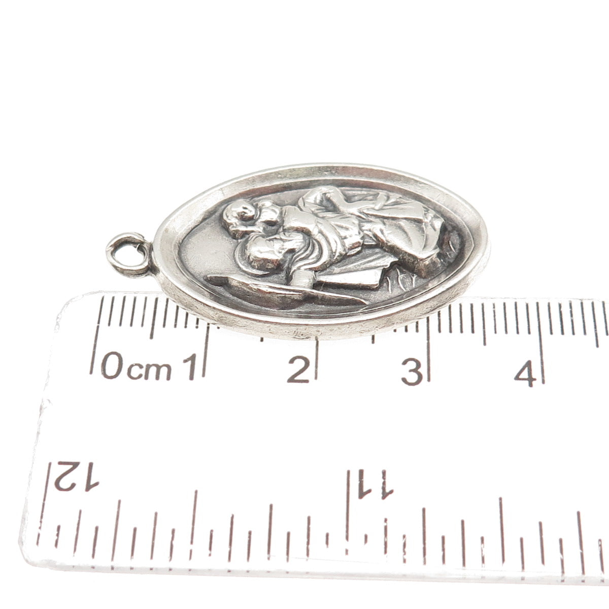ATELIER 925 Sterling Silver Antique Art Deco St. Christopher Emergency Pendant