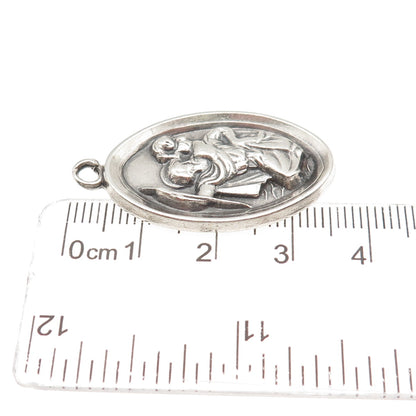 ATELIER 925 Sterling Silver Antique Art Deco St. Christopher Emergency Pendant