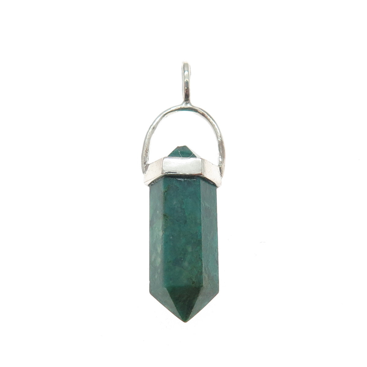 925 Sterling Silver Vintage Real Azurite Amulet Charm Pendant