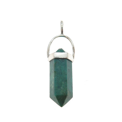 925 Sterling Silver Vintage Real Azurite Amulet Charm Pendant