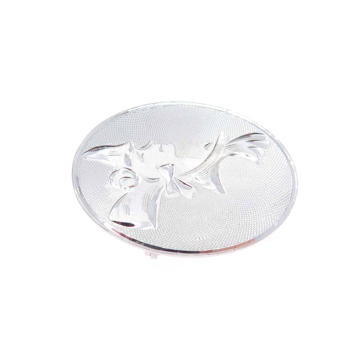 LAMODE 925 Sterling Silver Vintage Engraved Lady Portrait Oval Pin Brooch