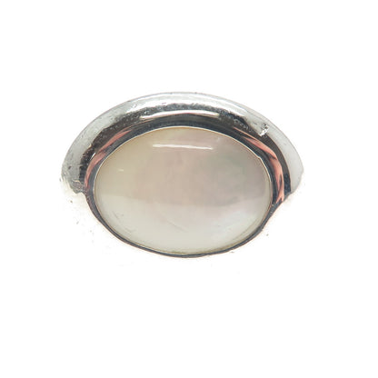 ESPO JOSEPH ESPOSITO 925 Sterling Silver Vintage Mother-of-Pearl Ring Size 5.5