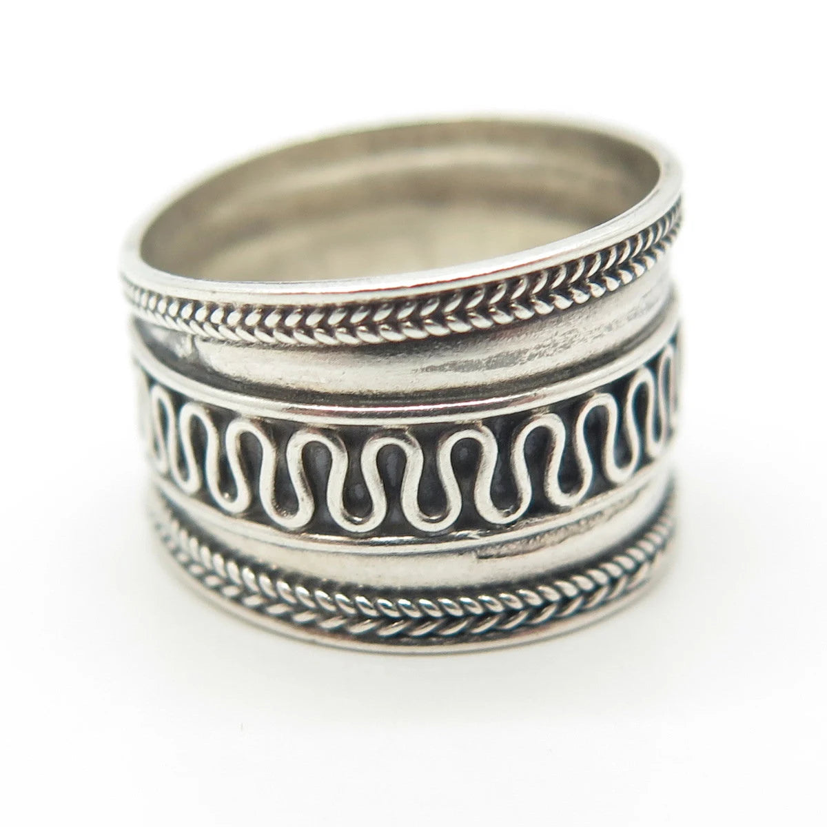 925 Sterling Silver Vintage Eternal Curve Ring Size 5.5