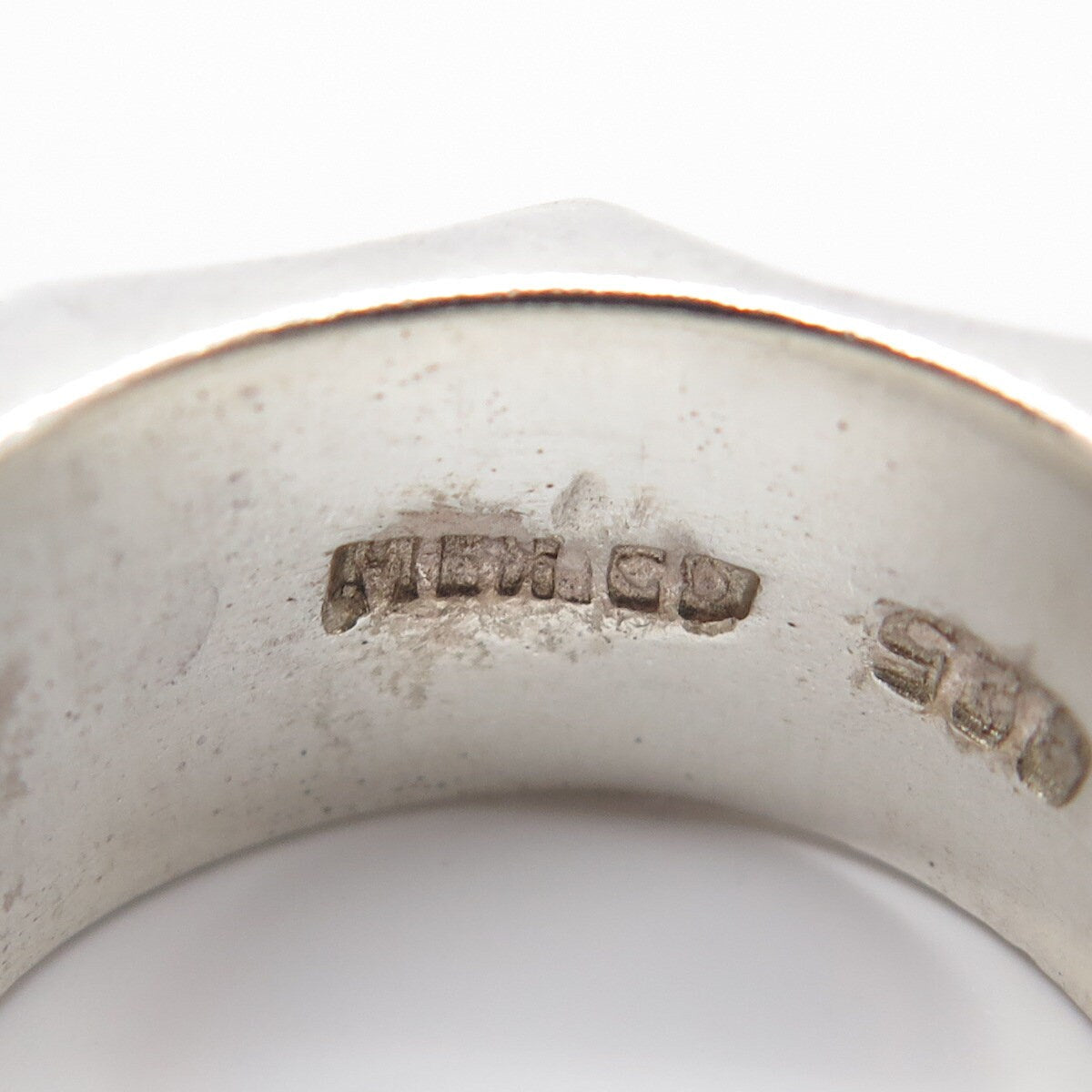 925 Sterling Silver Vintage Mexico Gear Band Ring Size 7.5