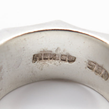 925 Sterling Silver Vintage Mexico Gear Band Ring Size 7.5