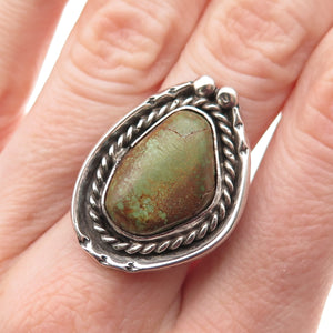 Old Pawn 925 Sterling Silver Vintage Southwestern Royston Turquoise Ring Size 8