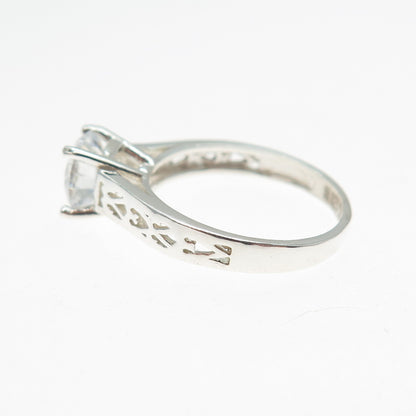 925 Sterling Silver Round-Cut C Z Engagement Ring Size 6