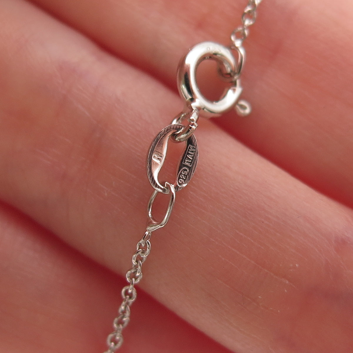 925 Sterling Silver Lab-Created Ruby & Real White Topaz Cable Chain Necklace 18"
