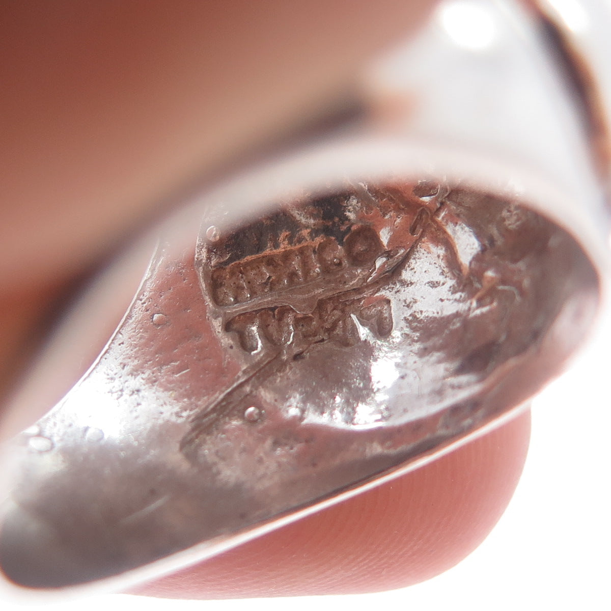 925 Sterling Silver Vintage Mexico Modernist Yin Yang Dome Ring Size 8.5