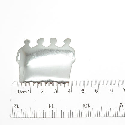 925 Sterling Silver Vintage Modernist Women's Power Pin Brooch
