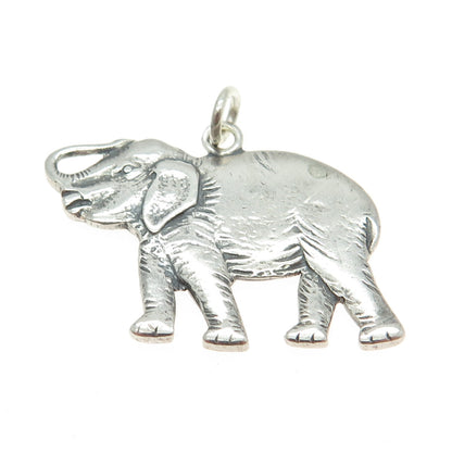 925 Sterling Silver Vintage Elephant For Good Luck 3D Pendant