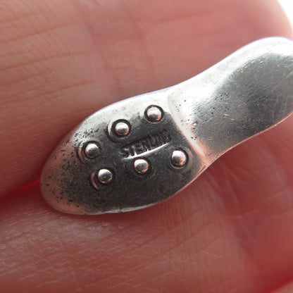 925 Sterling Silver Vintage Golf Shoe Minimalist 3D Charm Pendant