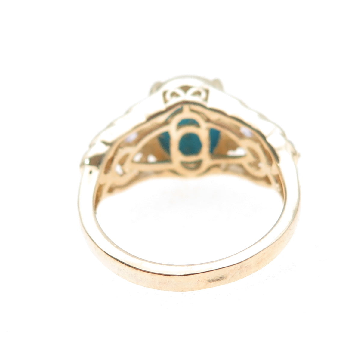 Chuck Clemency 925 Sterling Gold Plated Real Turquoise Tanzanite Ring Size 8.25