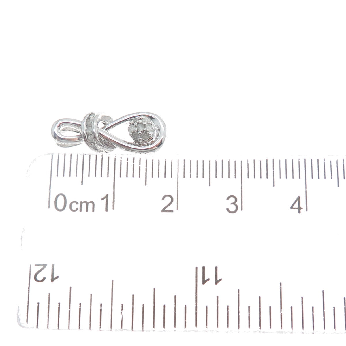 925 Sterling Silver Real Round-Cut Diamond Infinity Minimalist Slide Pendant