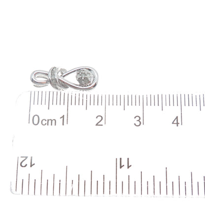 925 Sterling Silver Real Round-Cut Diamond Infinity Minimalist Slide Pendant