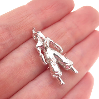 925 Sterling Silver Vintage Majin Buu Cartoon Character 3D Slide Charm Pendant
