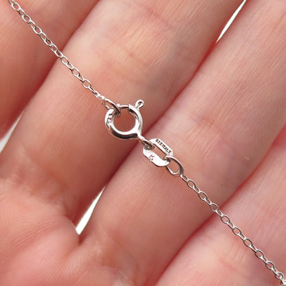 925 Sterling Silver Real Cabochon Jade Greek Key Cable Chain Necklace 18"