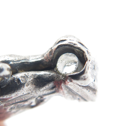HAYWARD 925 Sterling Antique Stanhope Prayer Hands Oxidized Minimalist Pendant