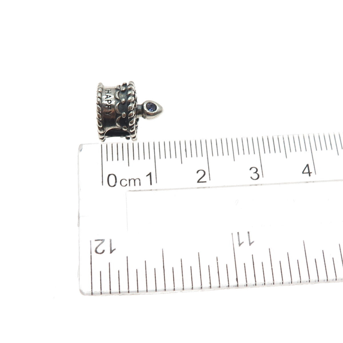 OHM 925 Sterling Silver Round-Cut Purple C Z June Birthday Cake Bead Charm