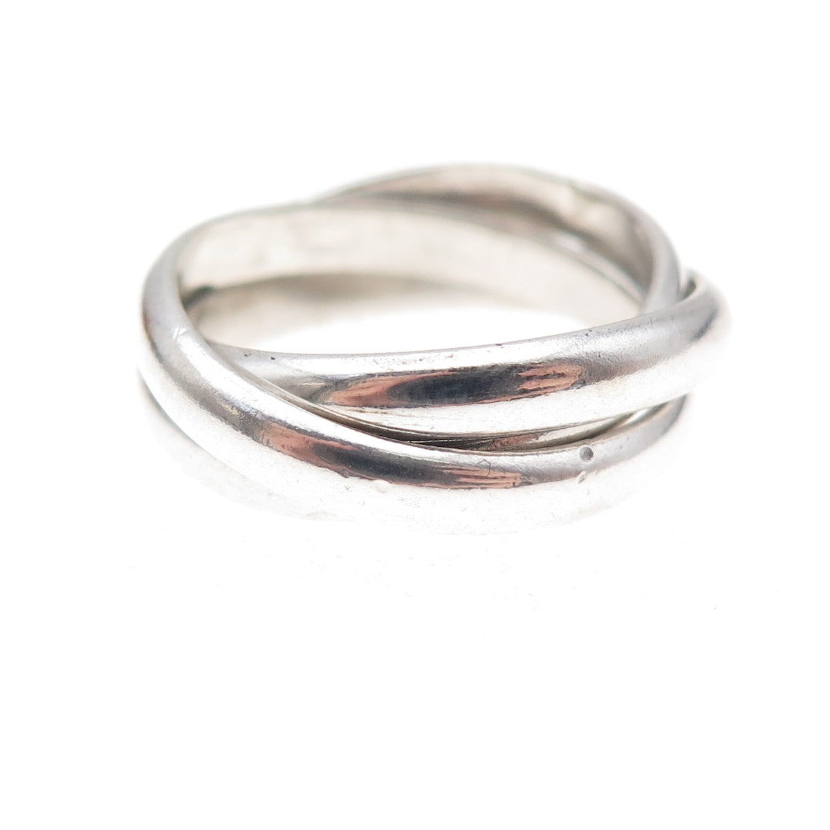 925 Sterling Silver Vintage Interlocked Trinity Band Ring Size 5.5