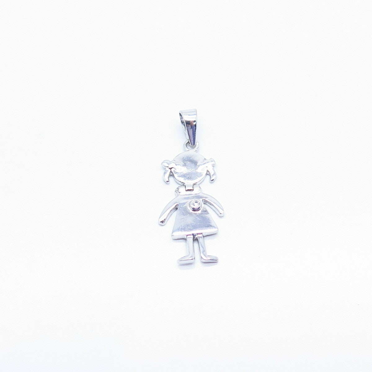 925 Sterling Silver C Z Girl Pendant