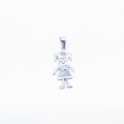 925 Sterling Silver C Z Girl Pendant