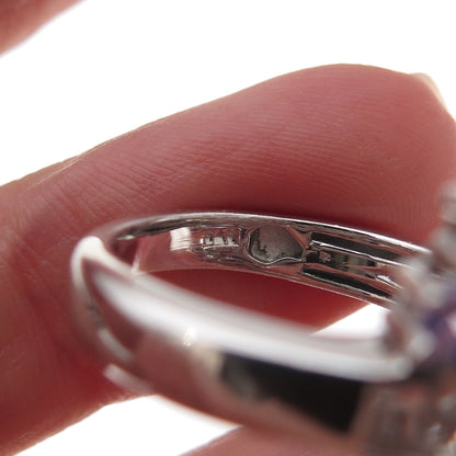 Chuck Clemency 925 Sterling Silver Real Tanzanite & White Topaz Ring Size 8.25