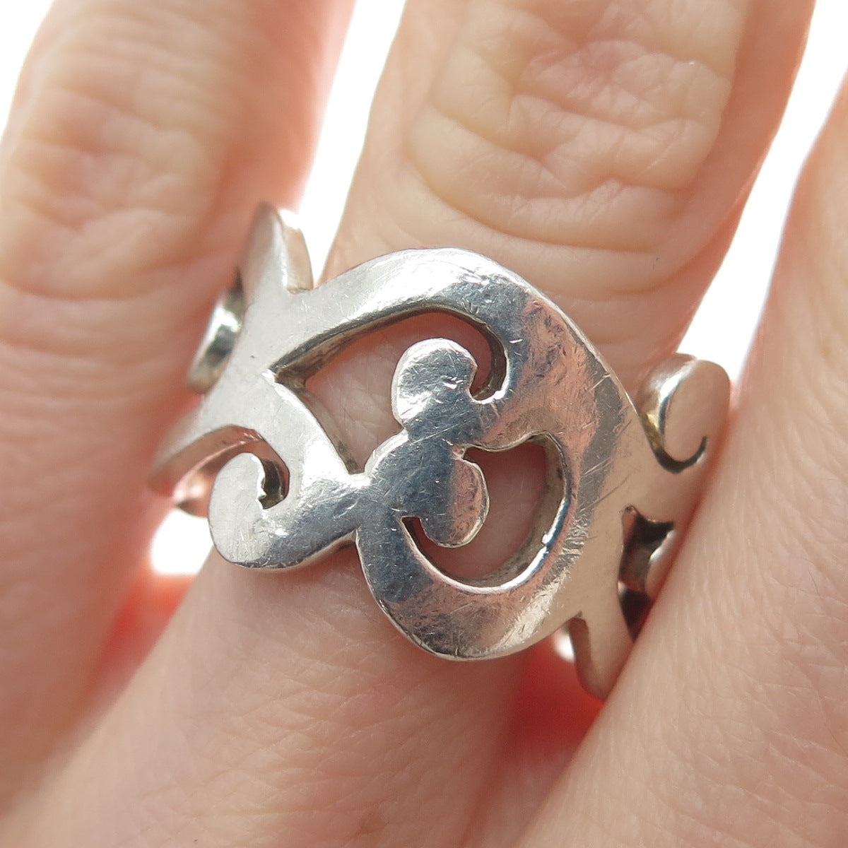 SILPADA 925 Sterling Silver Vintage Modernist Swirl Ring Size 8.75