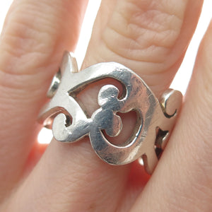 SILPADA 925 Sterling Silver Vintage Modernist Swirl Ring Size 8.75
