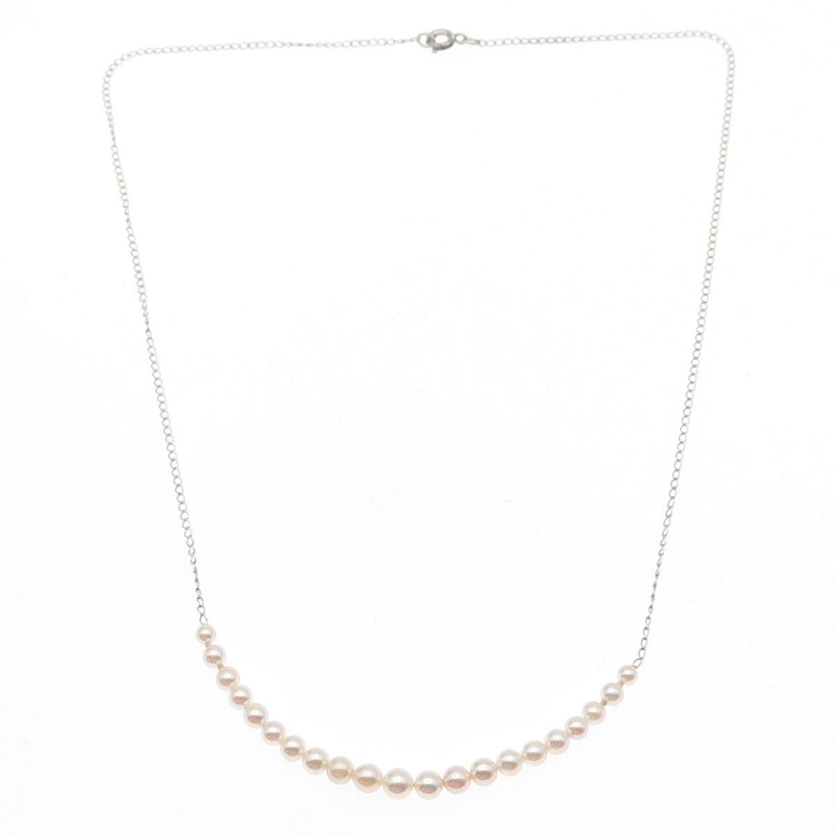 925 Sterling Silver Vintage Real Pearl Curb Chain Necklace 18"
