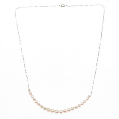 925 Sterling Silver Vintage Real Pearl Curb Chain Necklace 18"