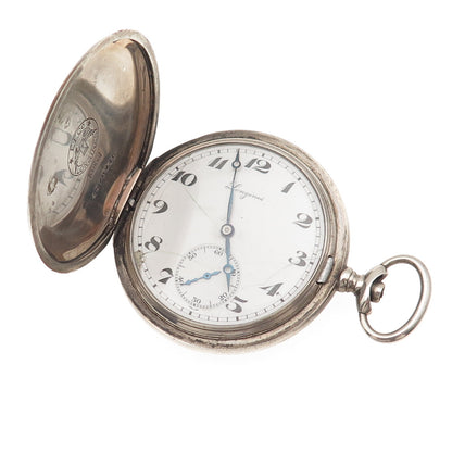 Longines 800 Silver Antique 1900s Grands Prix Pocket Watch (missing crown)